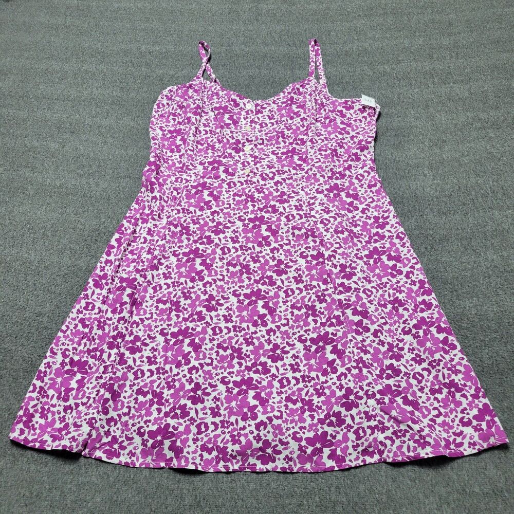 Gap Sun Dress Pink Multicolor Spagetti Strap Floral Large Beach Party
